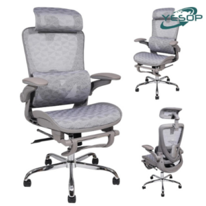 Cadeira De Escritório Ergonômica Com Apoio Lombar E De Pernas