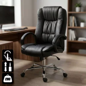 Cadeira Presidente Executiva De Escritório Com Relax Couro PU Ergonômica Office