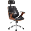 Cadeira de Escritório Ergonômica Giratória Moderna Alta Presidente Lisboa Branca / Preta / Marrom